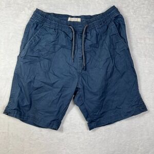 Michael Brandon Essentials Chino Shorts Mens Blue Cotton Mid Rise Athleisure